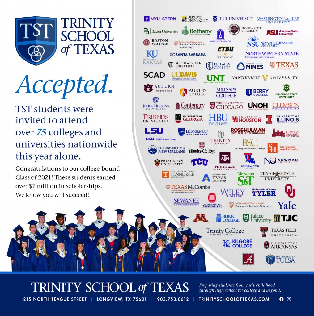 trinity graduates accepted by colleges